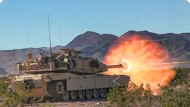 Abraham tank firing from its main gun