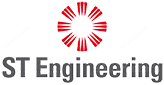 Logo of ST Engineering with a red circular emblem above the company name in bold, dark gray letters.