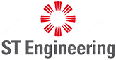 The logo of ST Engineering featuring a red radial design above the company name in gray text.